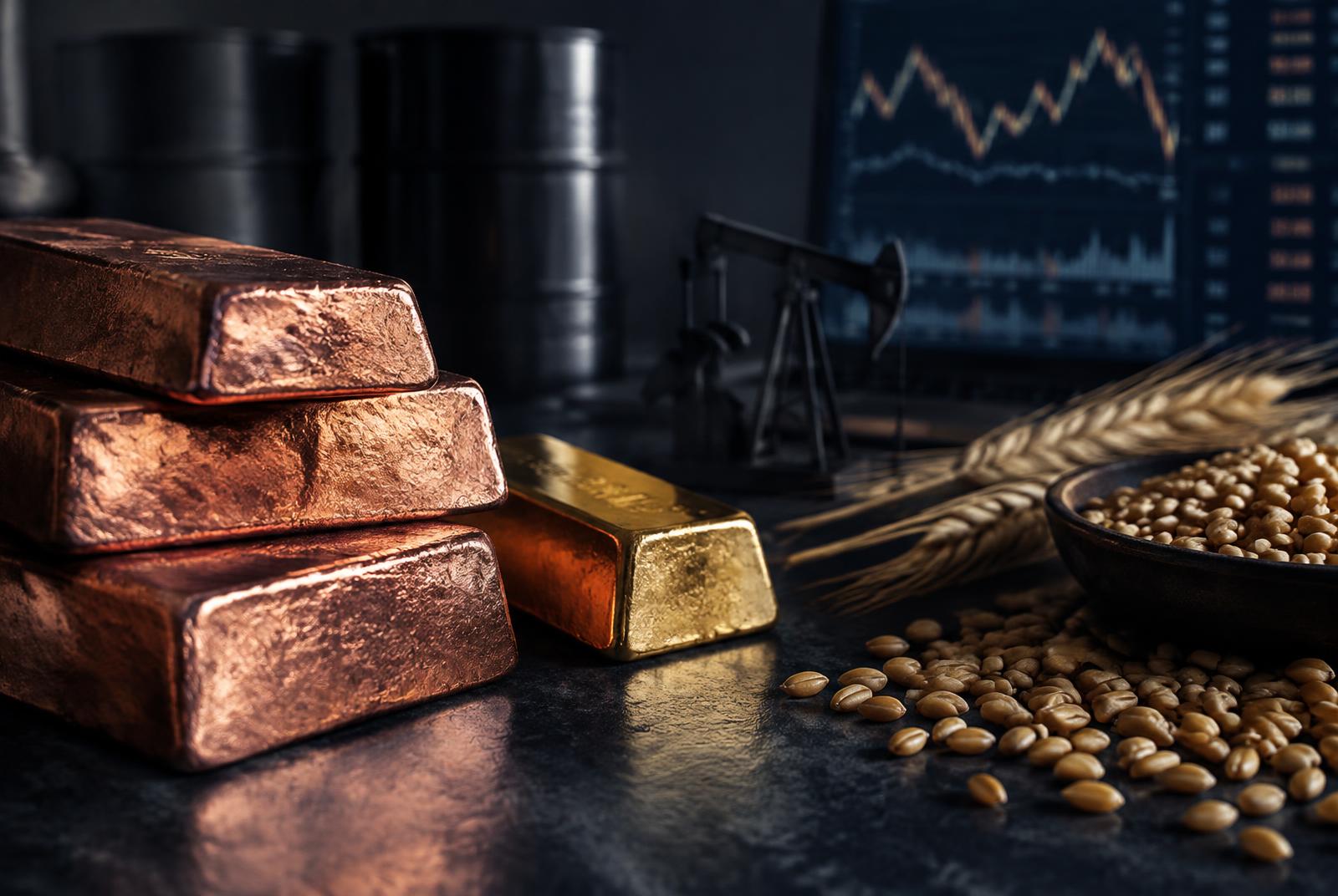 Copper, gold, energy, and agricultural commodity markets